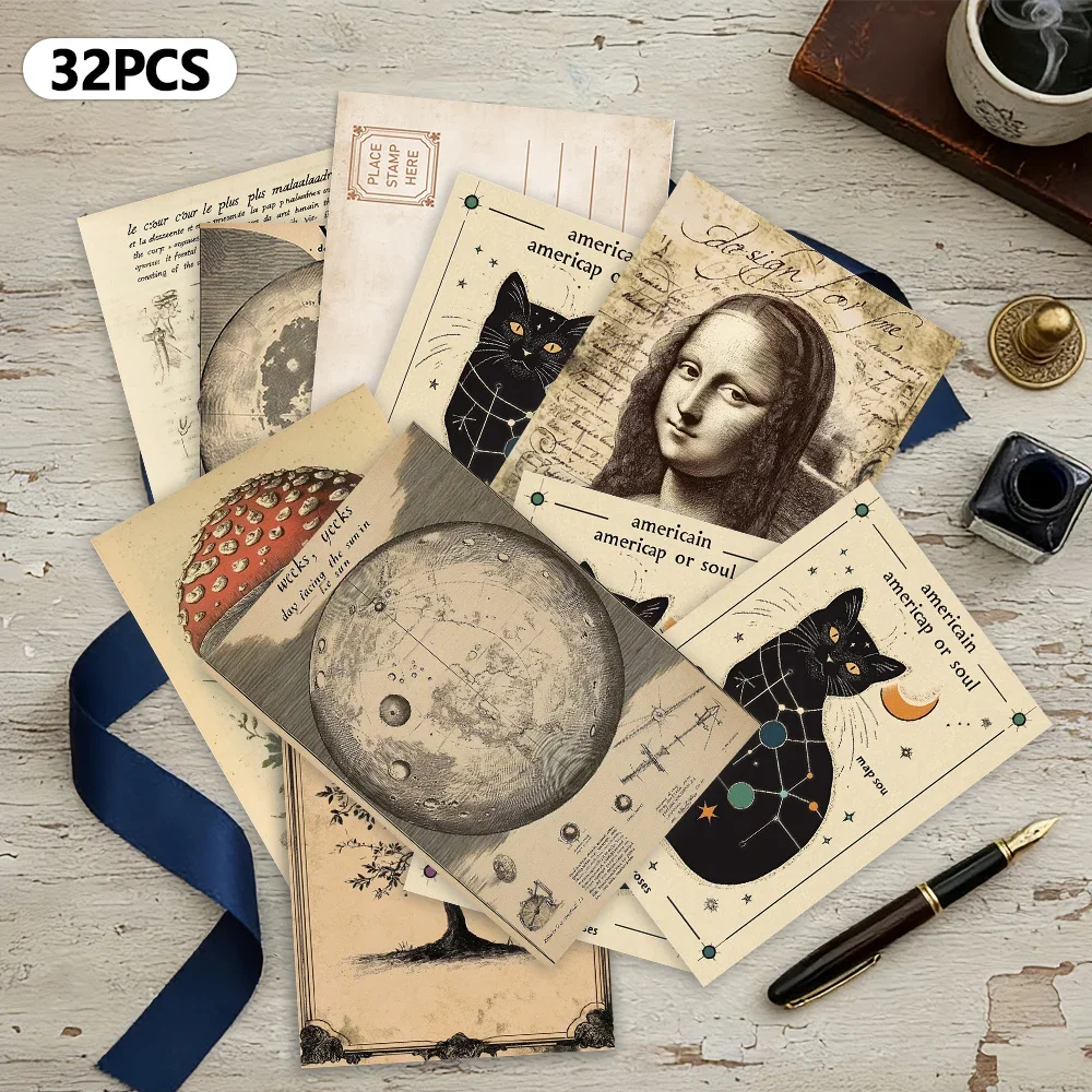 Collectible Vintage Greeting Cards - 32 stuks, vintage stijl, ansichtkaarten, decoratie/wenskaarten/ansichtkaarten,