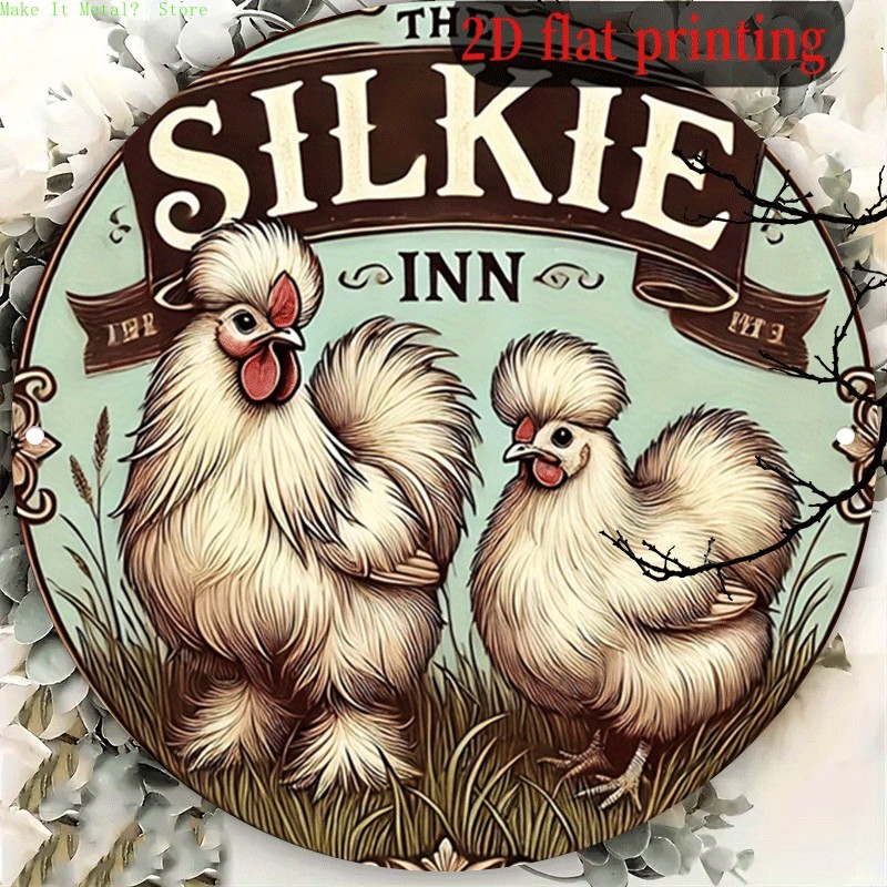 Vintage Collectible Signs - Vintage The Silkie Inn ronde blikken