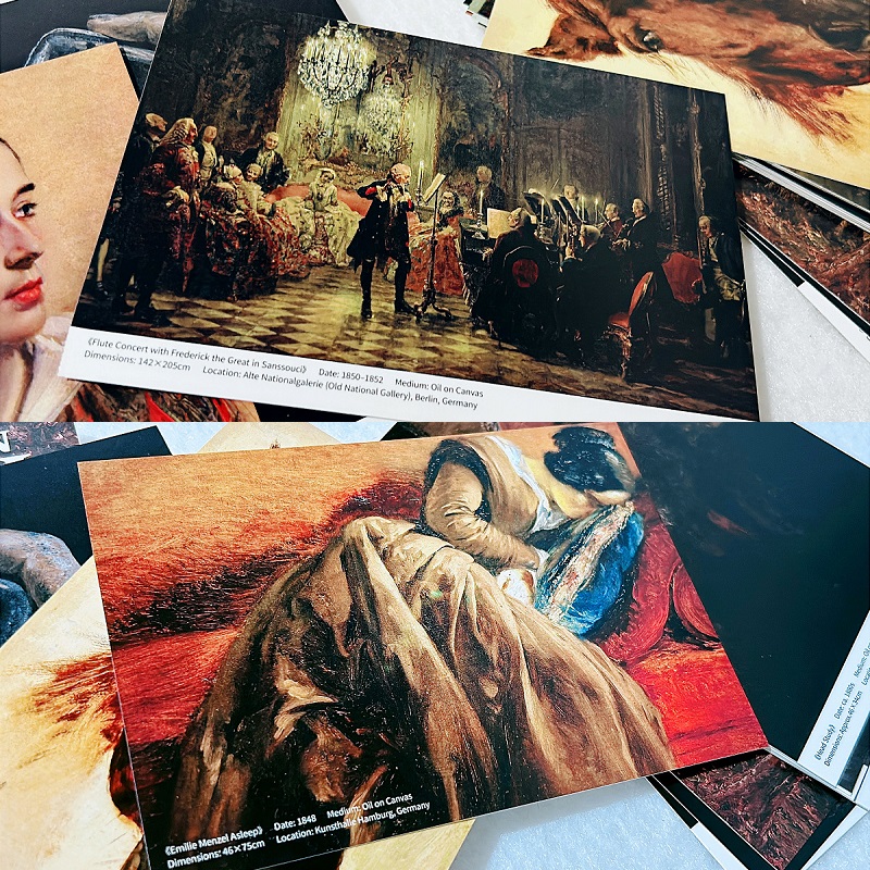 30PCS Adolph Von Menzel olieve - Collectible Vintage Greeting Cards recensie en prijs
