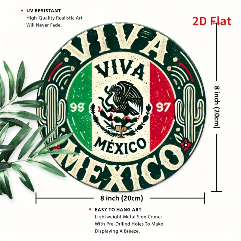1pc Vintage 'Mexico' rond meta - Vintage Collectible Signs recensie en prijs
